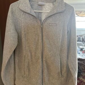 Columbia Light Gray Full-Zip Fleece Pullover
